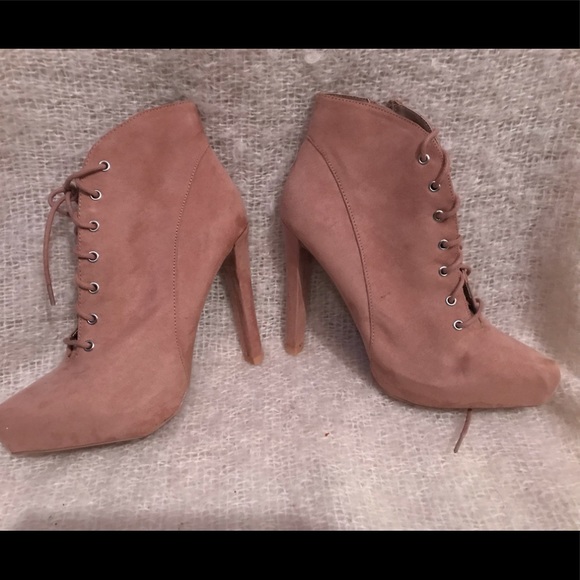 baby pink ankle boots